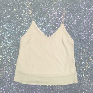 Sparkly Metallic White Cami Top Size Small